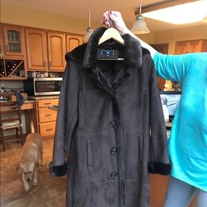 Portrait furry suede coat